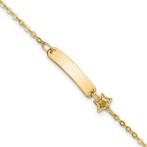 Kazi Luxury 14K Polished ID with Star Childrens Bracelet